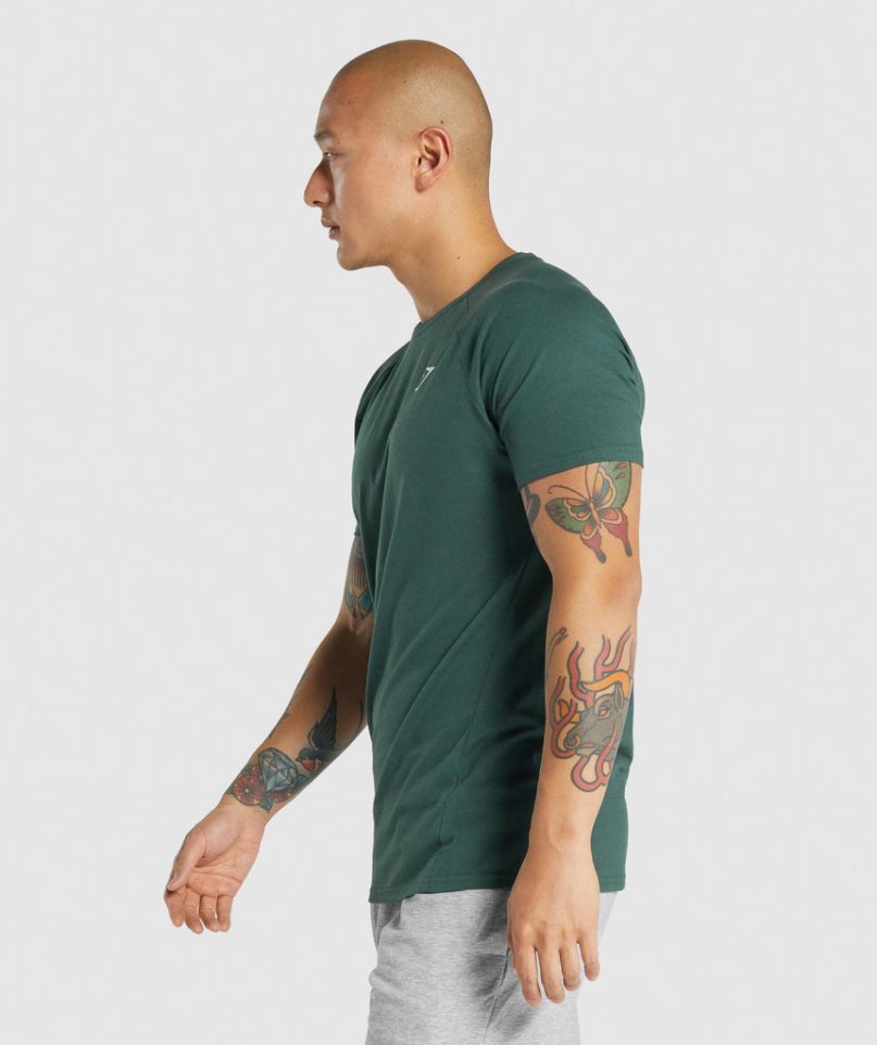 Men's Gymshark Critical 2.0 T-Shirts Dark Green | NZ 0GEQBX